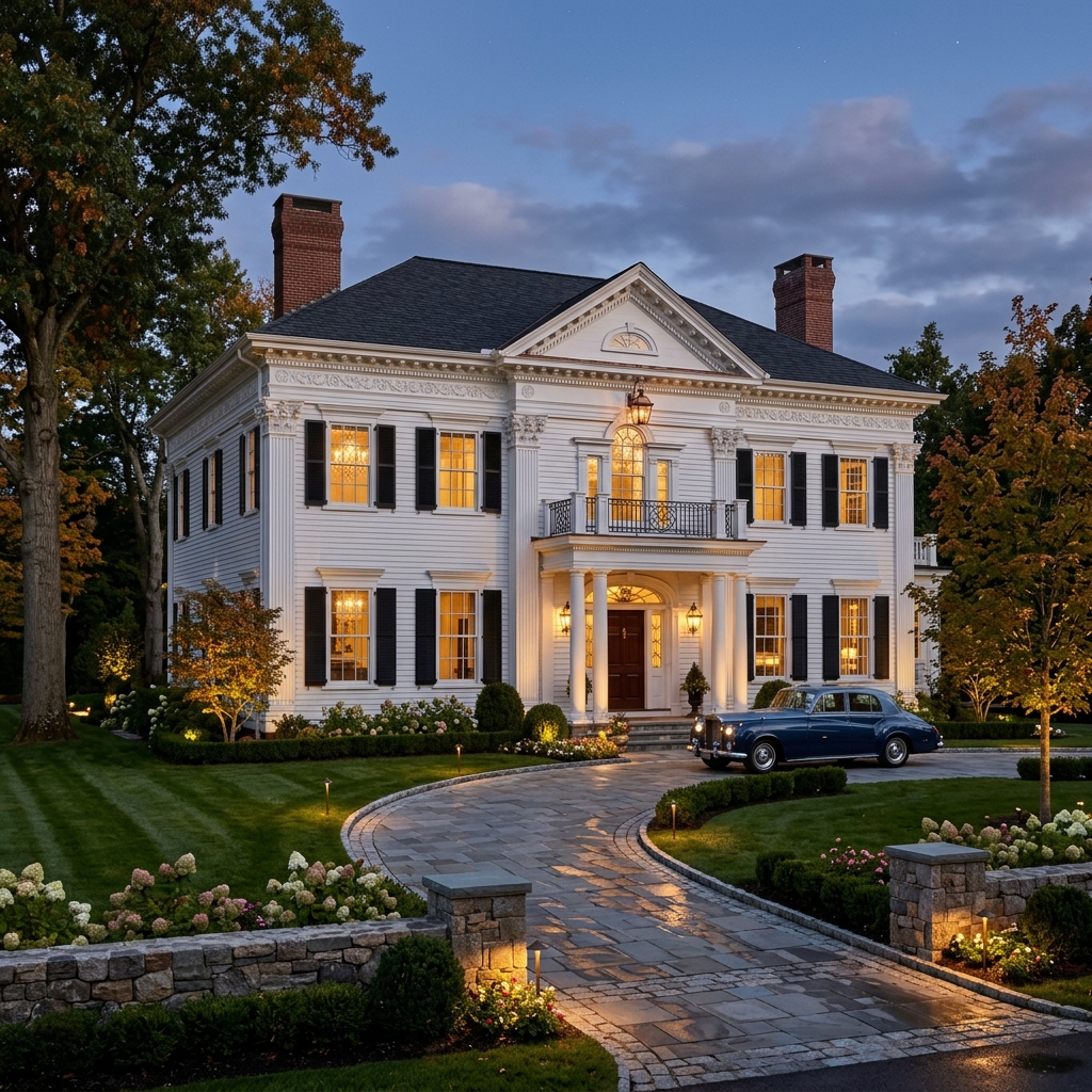 White Colonial Mansion